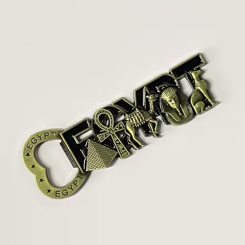 Ägyptischer Flaschenöffner aus Metall, Kühlschrank-Souvenir, kreative 3D-dekorative Magnetaufkleber-Kollektion, Geschenk