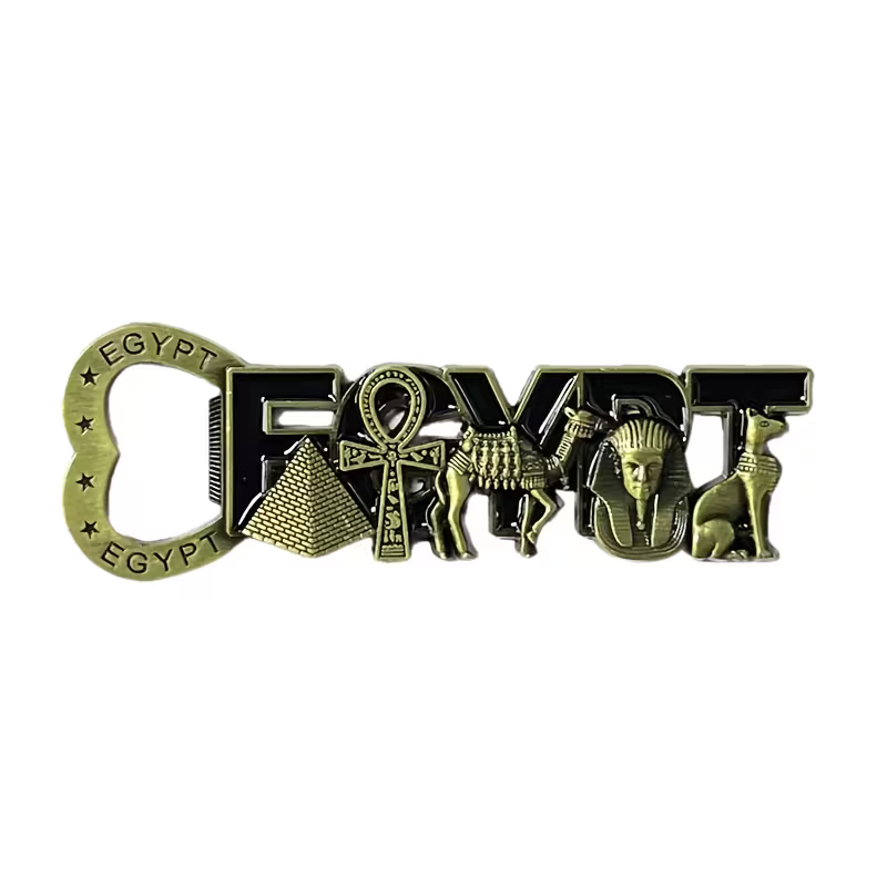 Ägyptischer Flaschenöffner aus Metall, Kühlschrank-Souvenir, kreative 3D-dekorative Magnetaufkleber-Kollektion, Geschenk