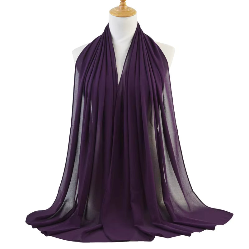 Coming soon Schal Hijab Damen – Kopftuch Weicher, eleganter Kopfschal Chiffon | 20 Farben | 70 × 175 cm