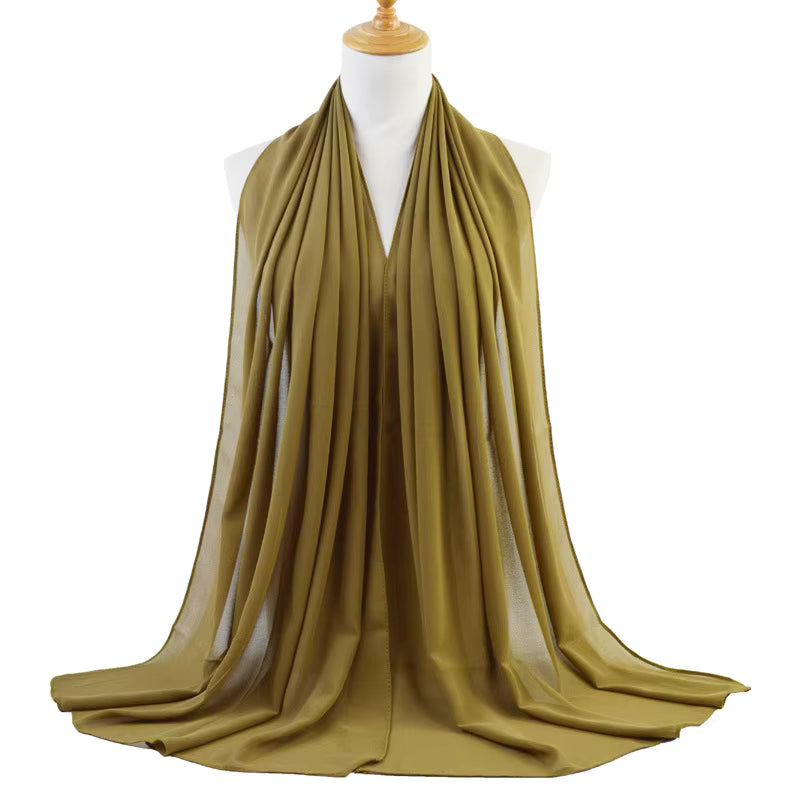 Coming soon Schal Hijab Damen – Kopftuch Weicher, eleganter Kopfschal Chiffon | 20 Farben | 70 × 175 cm