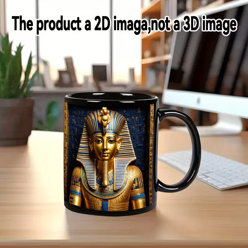 Schwarze Ägyptische Pharao-Statue Tasse, 11oz Keramik-Tasse Koffee