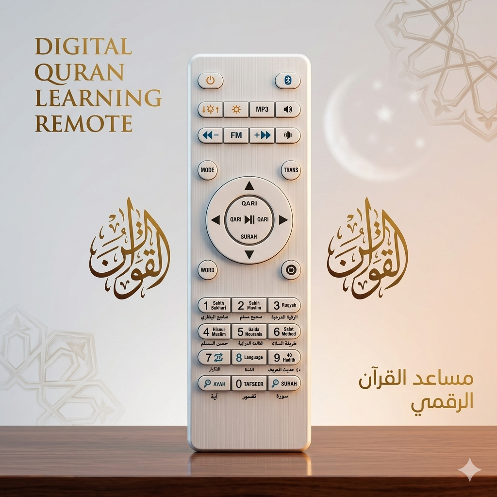 مشغل القرآن الرقمي MP3، مصباح لمس، مكبر صوت القرآن مع جهاز تحكم عن بعد، تطبيق