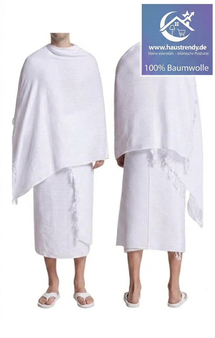 Coming soon 1200 gram 100% Baumwolle Ihram Set 2 Stück Top Hochwertiges Geprägtes Ehram Hadsch Handtuch Mikrofaser Muslim Ehram Hadsch Handtuch Umrah Bedrucktes Baumwollhandtuch