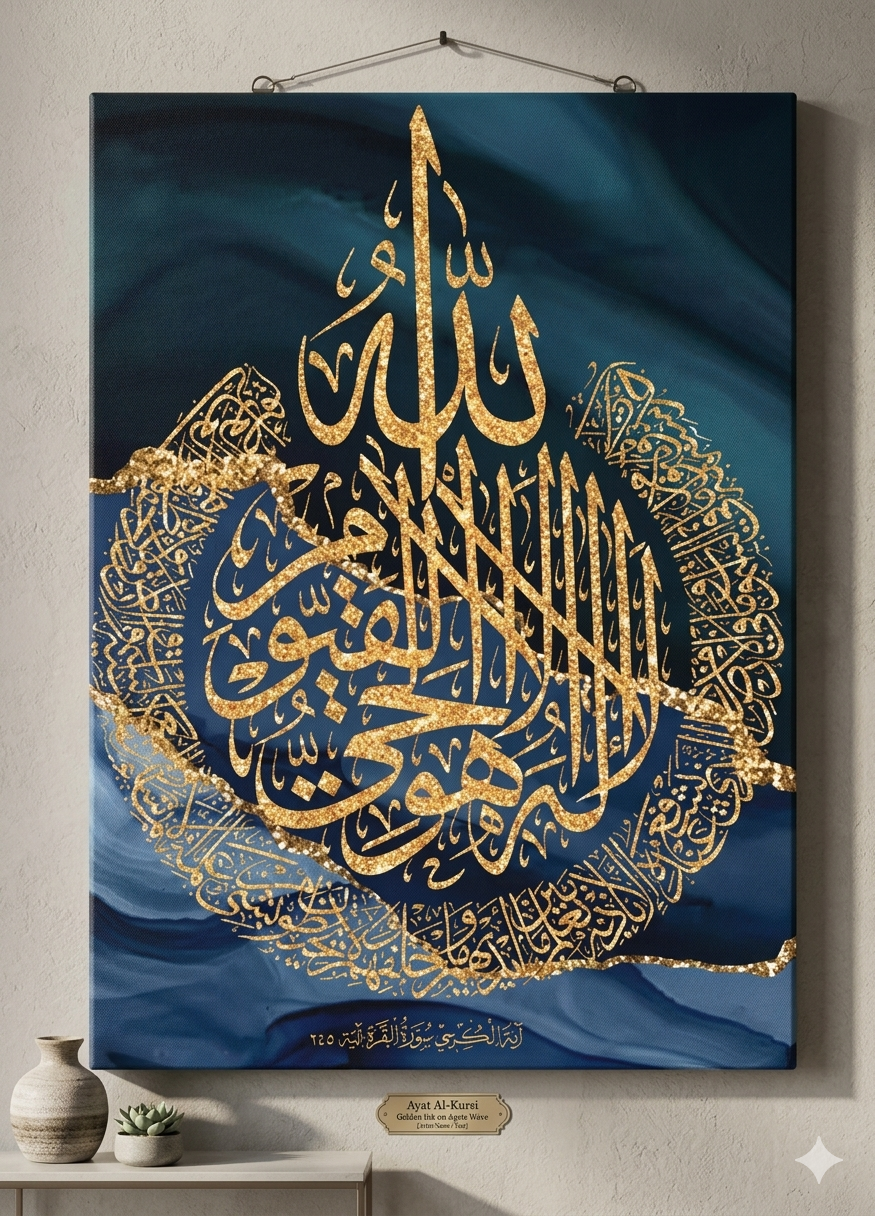 Islamisch Wand Deko Canvas mit Holz-Rahmen 45x65 cm