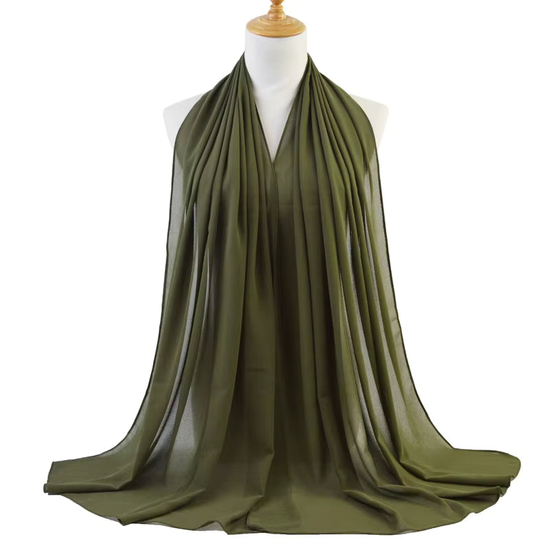 Coming soon Schal Hijab Damen – Kopftuch Weicher, eleganter Kopfschal Chiffon | 20 Farben | 70 × 175 cm
