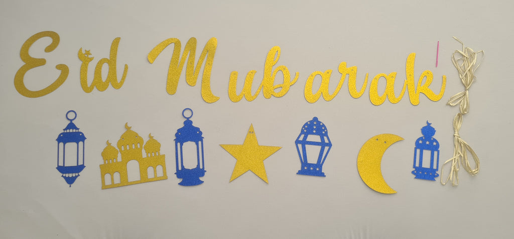 Eid Mubarak Banner 3 Meter goldfarbig