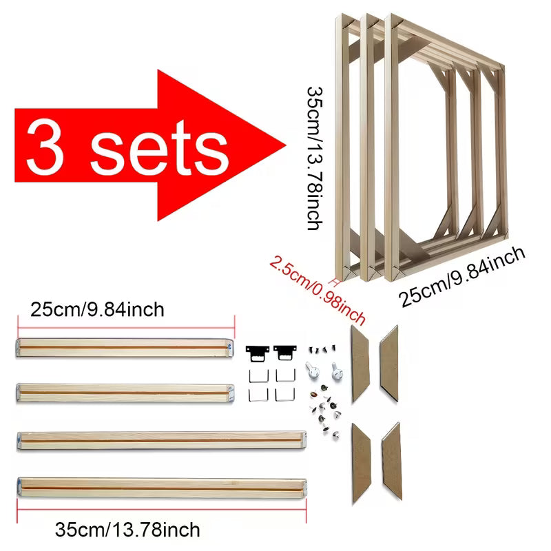 3-teilige Islamisch Wand Deko Canvas mit Holz-Rahmen, je 25x35 cm