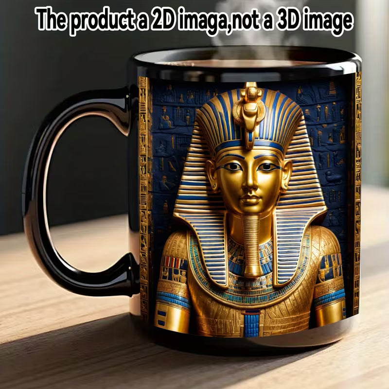 Schwarze Ägyptische Pharao-Statue Tasse, 11oz Keramik-Tasse Koffee