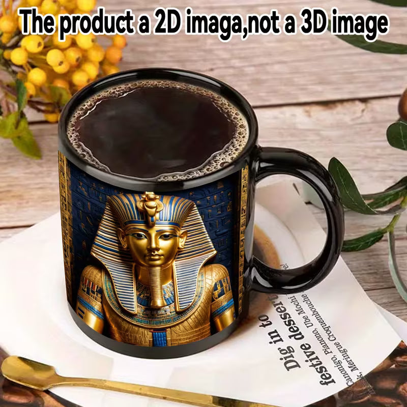 Schwarze Ägyptische Pharao-Statue Tasse, 11oz Keramik-Tasse Koffee