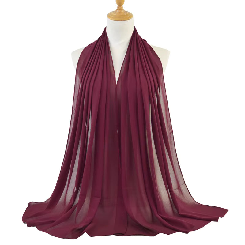 Coming soon Schal Hijab Damen – Kopftuch Weicher, eleganter Kopfschal Chiffon | 20 Farben | 70 × 175 cm