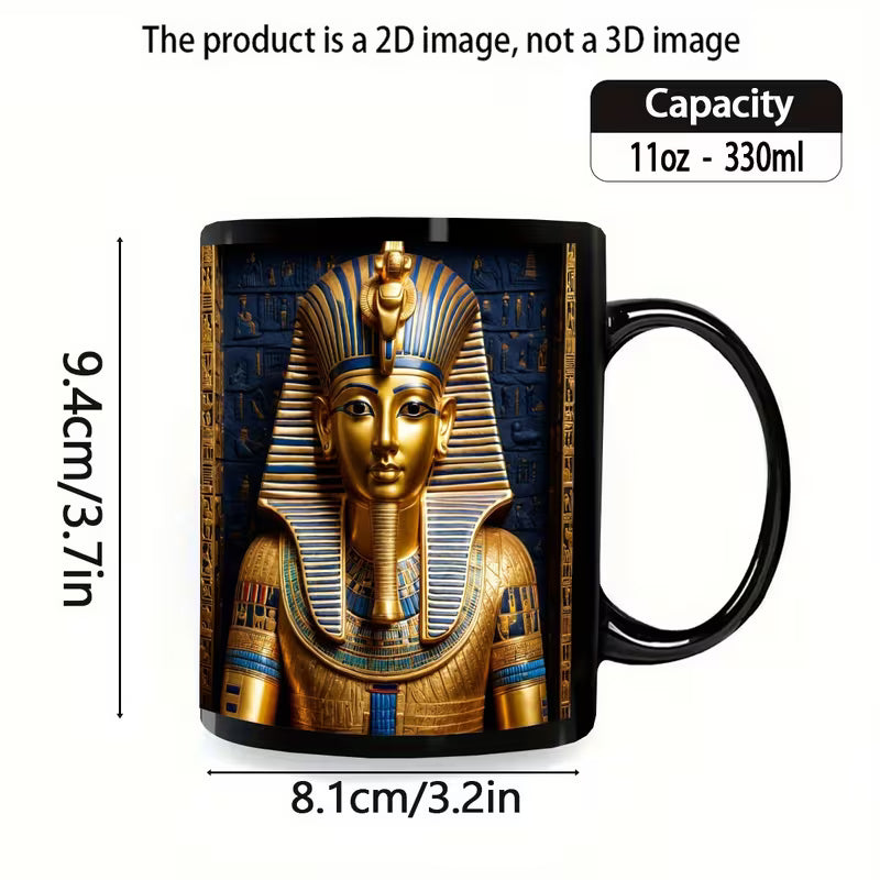Schwarze Ägyptische Pharao-Statue Tasse, 11oz Keramik-Tasse Koffee