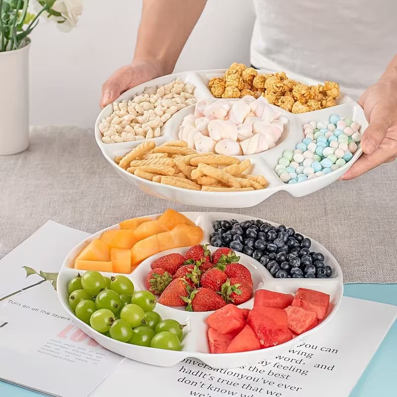 Runder Mehrfachfach-Tablett untergeteilt für Snacks