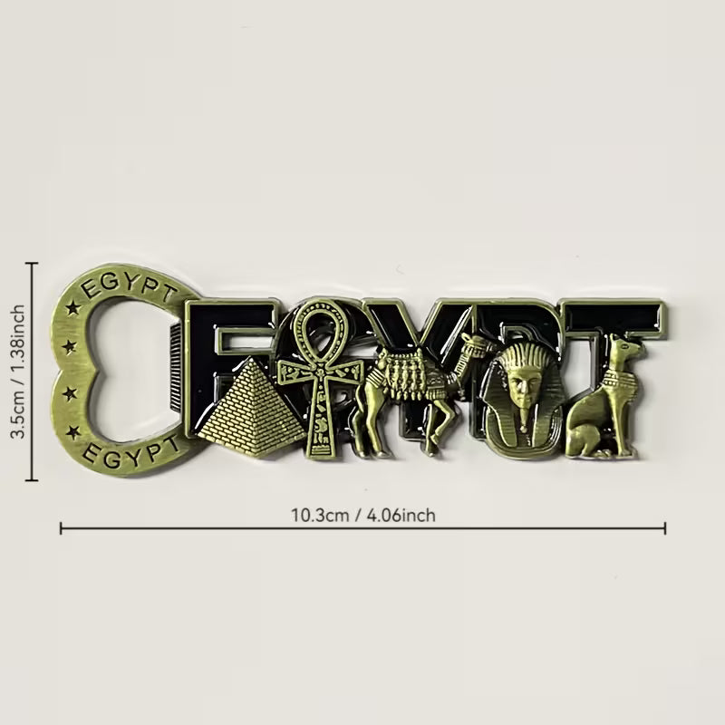 Ägyptischer Flaschenöffner aus Metall, Kühlschrank-Souvenir, kreative 3D-dekorative Magnetaufkleber-Kollektion, Geschenk
