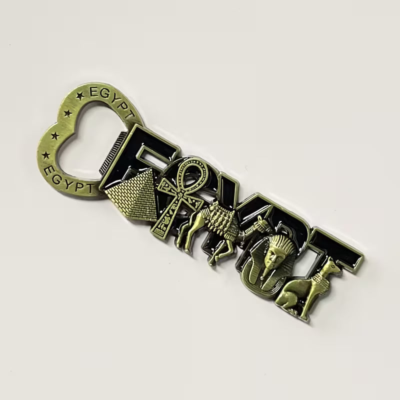 Ägyptischer Flaschenöffner aus Metall, Kühlschrank-Souvenir, kreative 3D-dekorative Magnetaufkleber-Kollektion, Geschenk