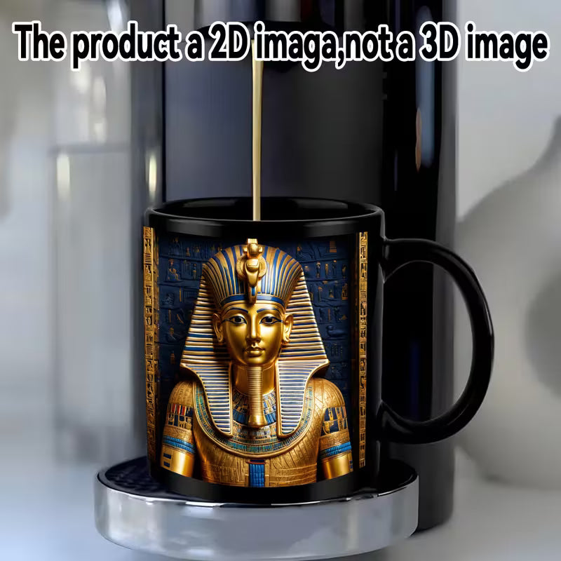 Schwarze Ägyptische Pharao-Statue Tasse, 11oz Keramik-Tasse Koffee