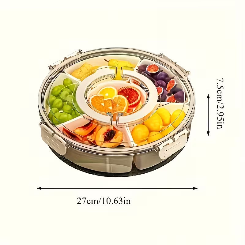 Unterteiltes Snacktablett mit Deckel Griff