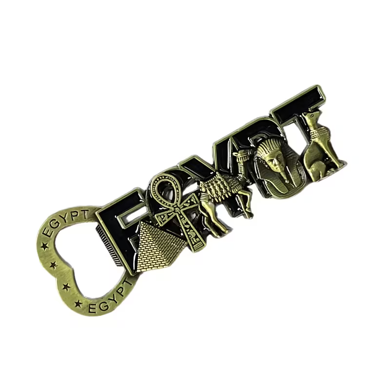 Ägyptischer Flaschenöffner aus Metall, Kühlschrank-Souvenir, kreative 3D-dekorative Magnetaufkleber-Kollektion, Geschenk