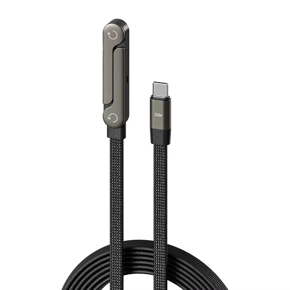 2 In 1 240W Schnellladekabel USB C auf C + Ständer 150 cm PD Ladekabel iPhone Samsung Huawei Typ C