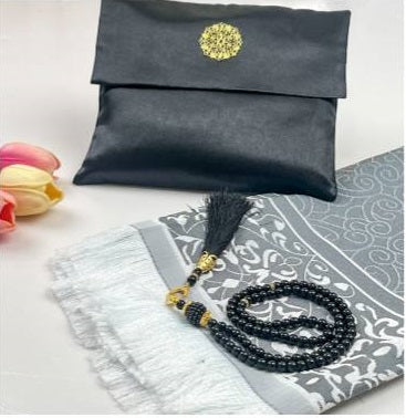 سجادة صلاة إسلامية مع مسبحة وشنطة قماش، Prayer Mat