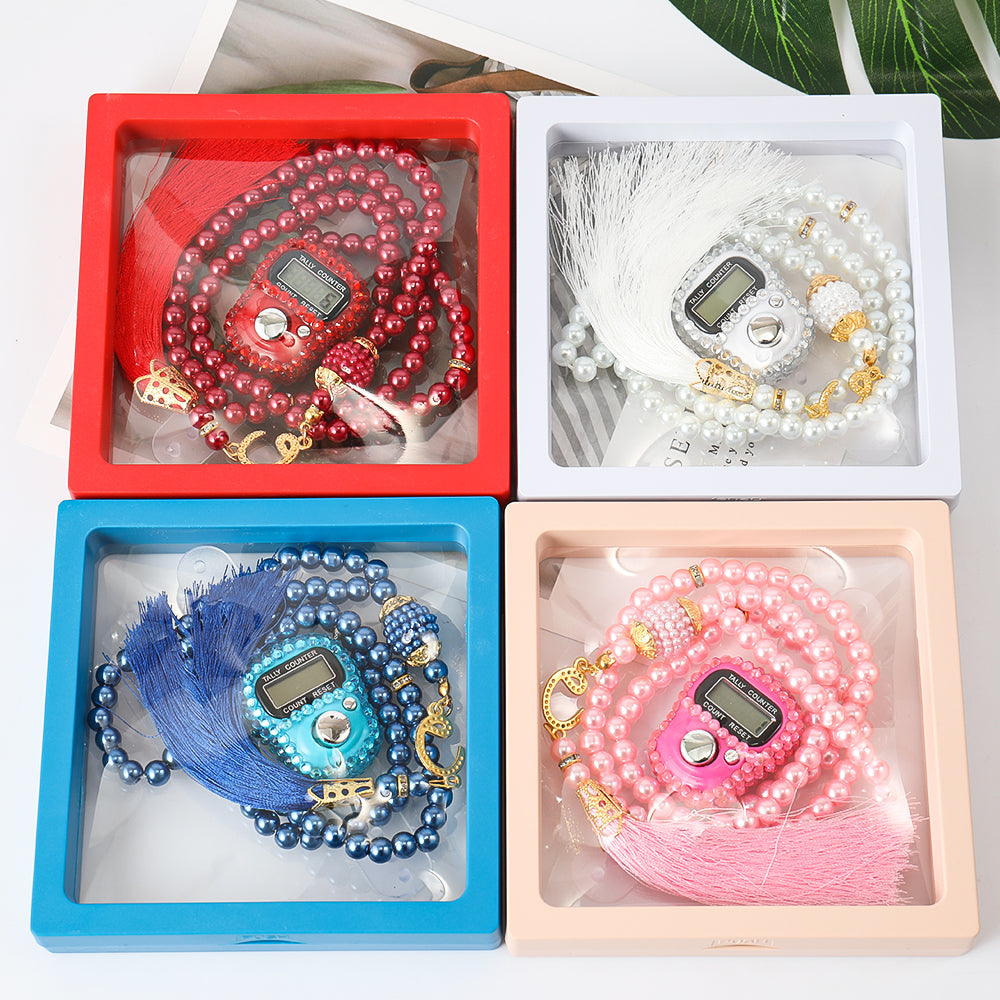 Gebetskette, Tasbih Muslim digital Set 2 Teile Islamische Perlenkette سبحة
