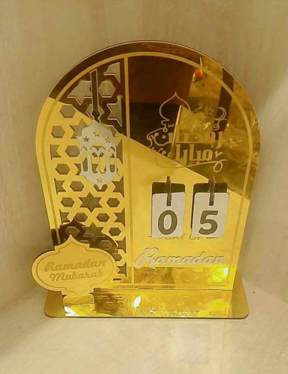 Ramadan Kalender Acrylic goldfarbig