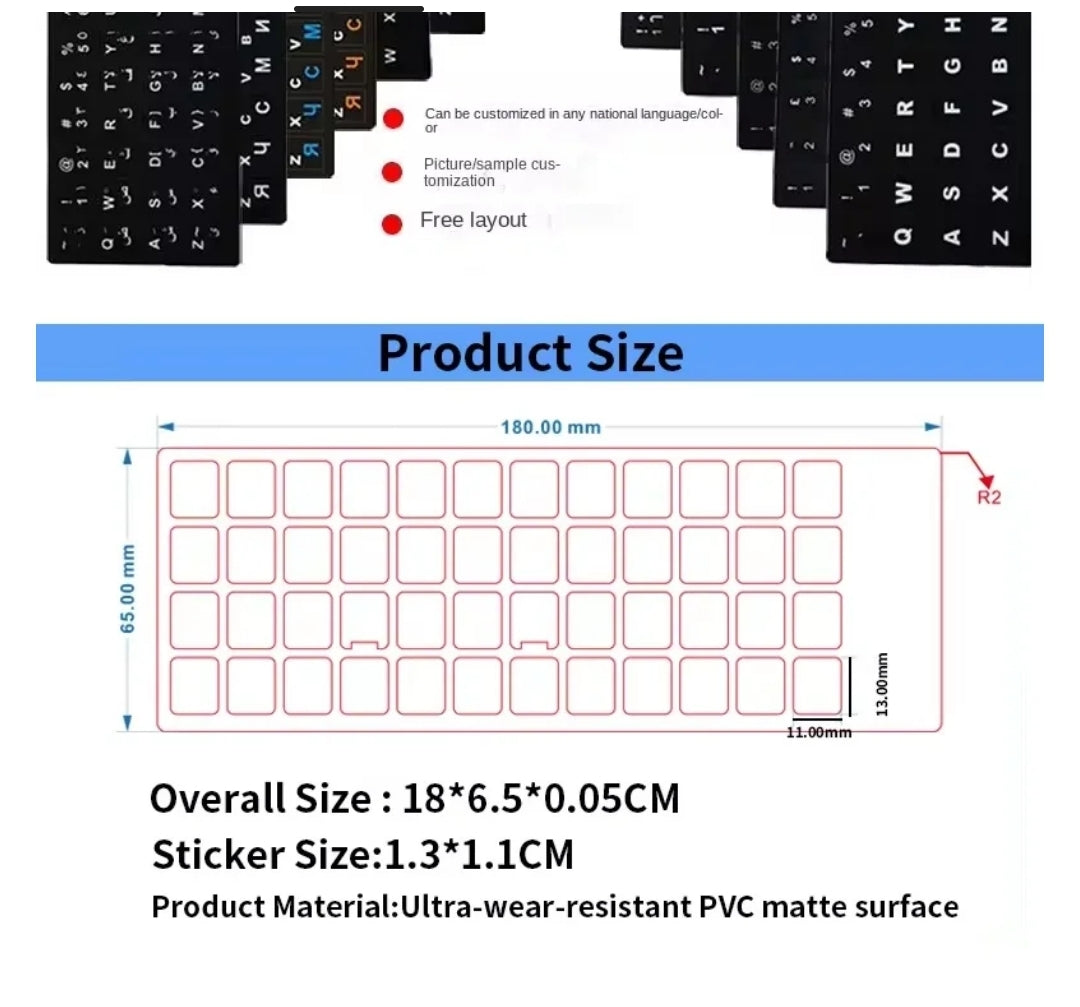 TASTATURAUFKLEBER ARABISCH DEUTSCH QWERTZ Layout لصاقات كيبورد عربي ألماني