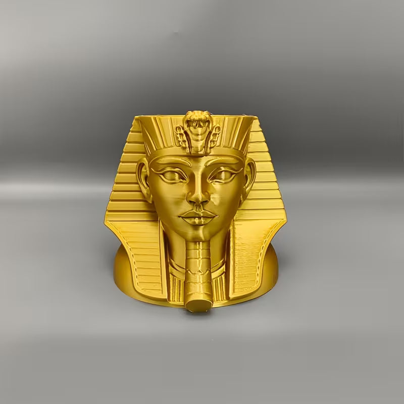 3D Stifthalter ägyptische Pharao-Gold-Federmäppchen-Skulptur, geeignet für Büro