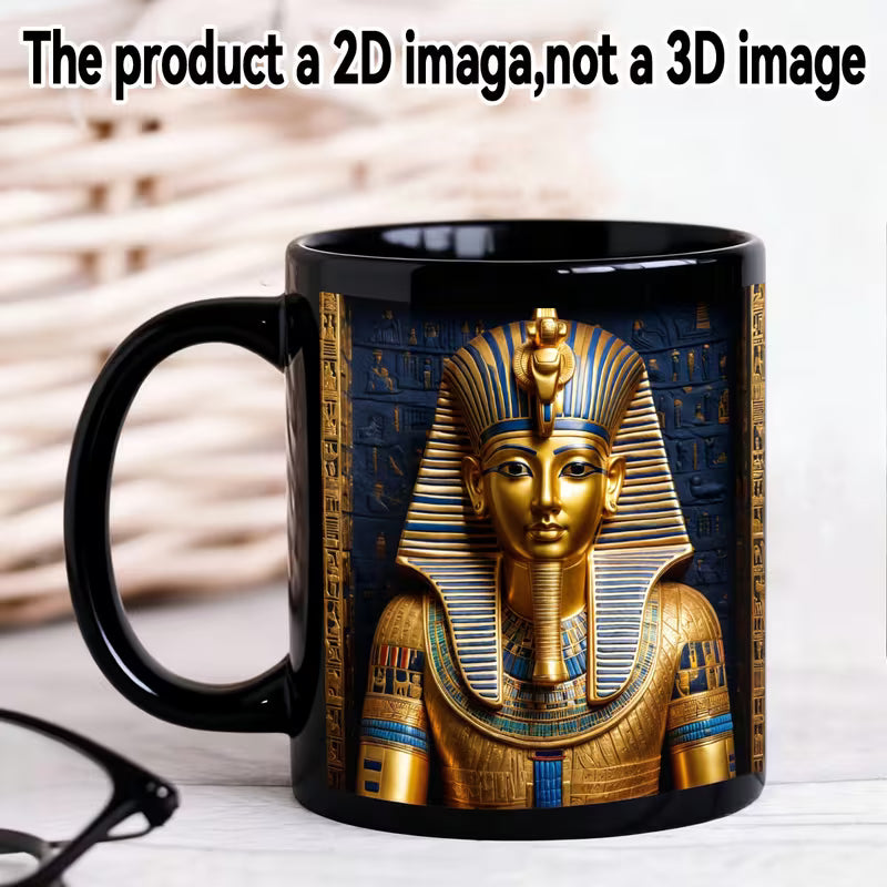 Schwarze Ägyptische Pharao-Statue Tasse, 11oz Keramik-Tasse Koffee