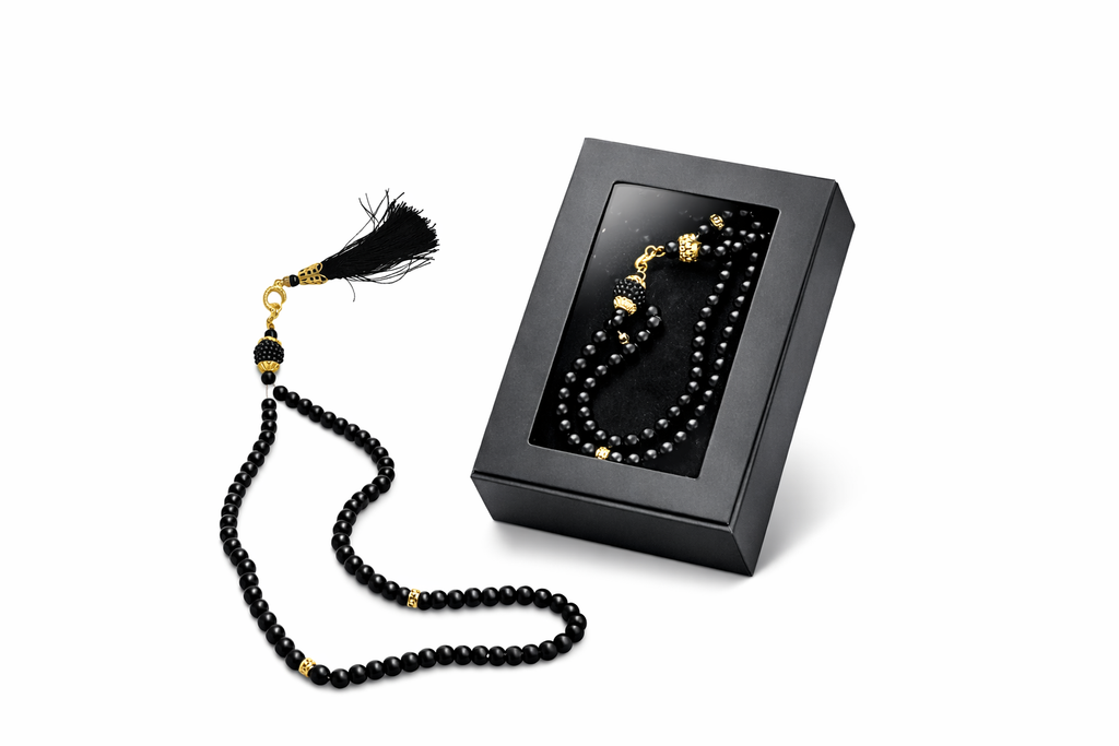 Gebetkette 99 Perlen in Geschenkbox Sibha, Tasbih