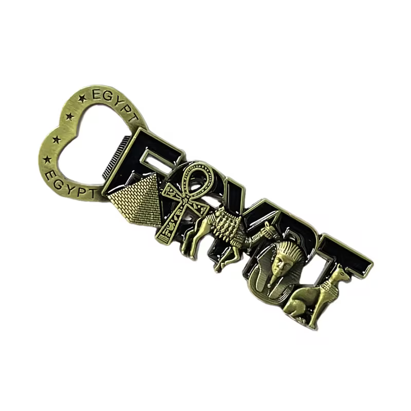 Ägyptischer Flaschenöffner aus Metall, Kühlschrank-Souvenir, kreative 3D-dekorative Magnetaufkleber-Kollektion, Geschenk