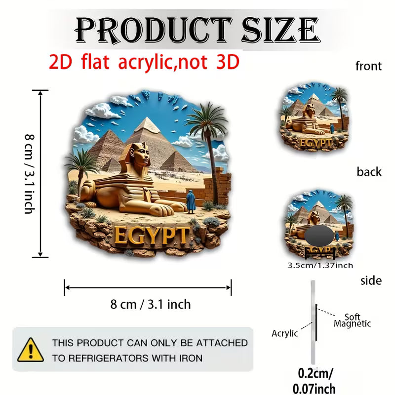 Ägyptischer Pharao Magnetischer Kühlschrankmagnet 2D Acryl Magnet ägyptischen