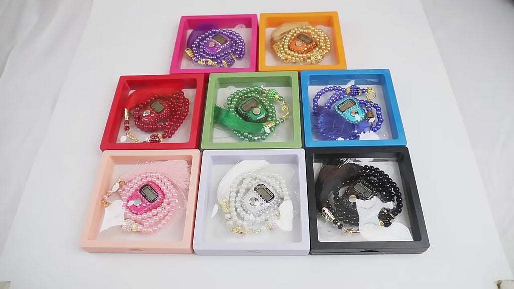 Gebetskette, Tasbih Muslim digital Set 2 Teile Islamische Perlenkette سبحة