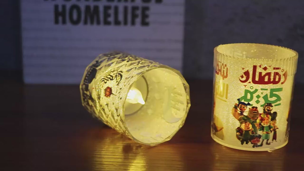 3 قطع شمعة LED ليلية لعيد مبارك، مصباح تزيين رمضان كريم، ديكور منزلي إسلامي مسلم للحفلات، مستلزمات وهدايا عيد الفطر