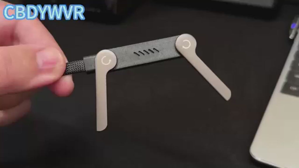كابل شحن سريع 2 في 1 بقوة 240 واط USB-A/C إلى C + حامل 1.5 متر PD كابل شحن آيفون سامسونج هواوي تايب سي
